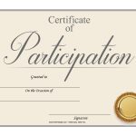 Customize Your Free Printable Participation Certificate Throughout Certification Of Participation Free Template