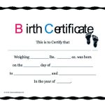 Cute Looking Birth Certificate Template For Girl Birth Certificate Template