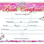 Cute Looking Birth Certificate Template with regard to Girl Birth Certificate Template