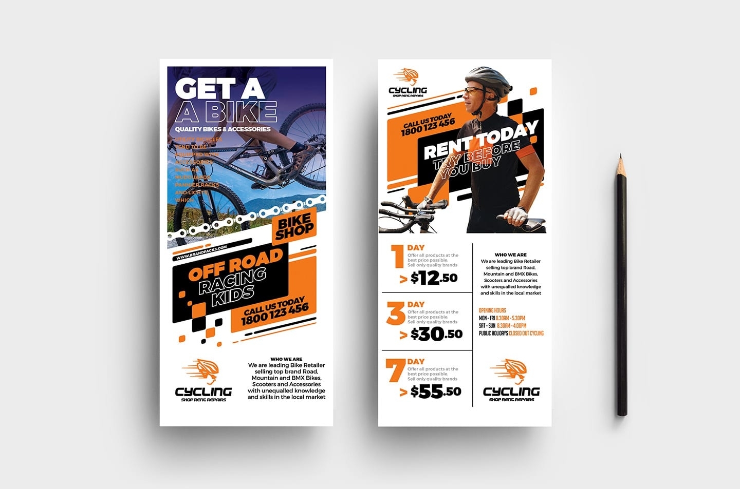 Cycling Shop Dl Card Template In Psd, Ai & Vector - Brandpacks For Dl Card Template