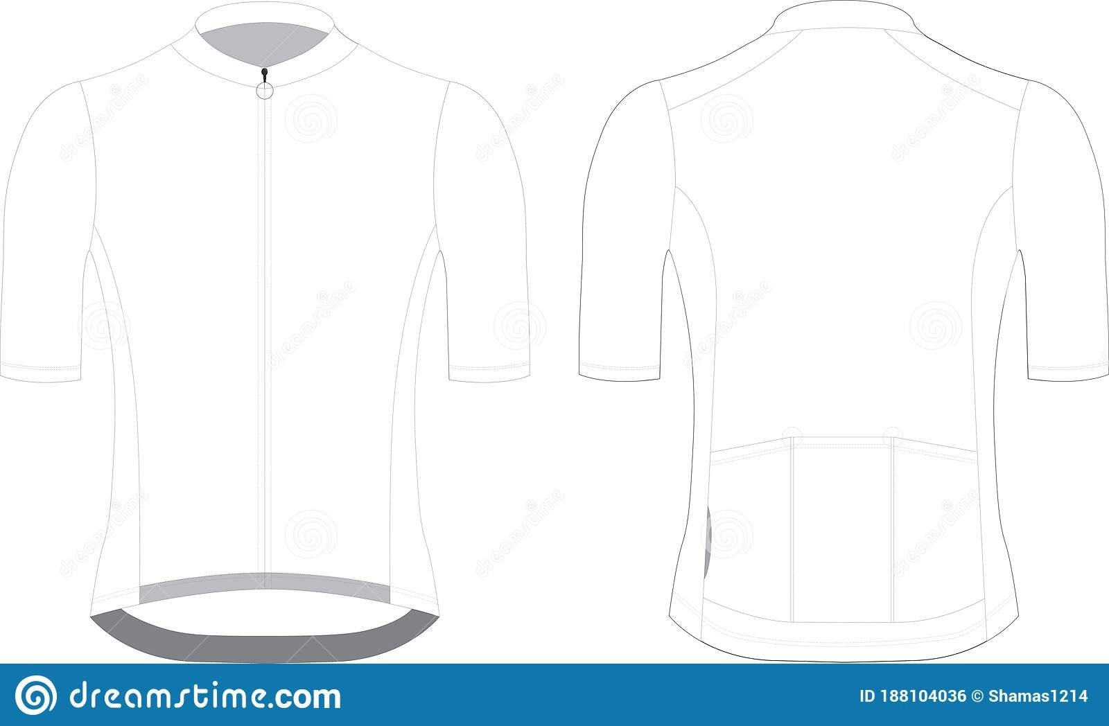 Cycling Short Sleeve Jersey Custom Design Blank Template Illustration In Blank Cycling Jersey Template