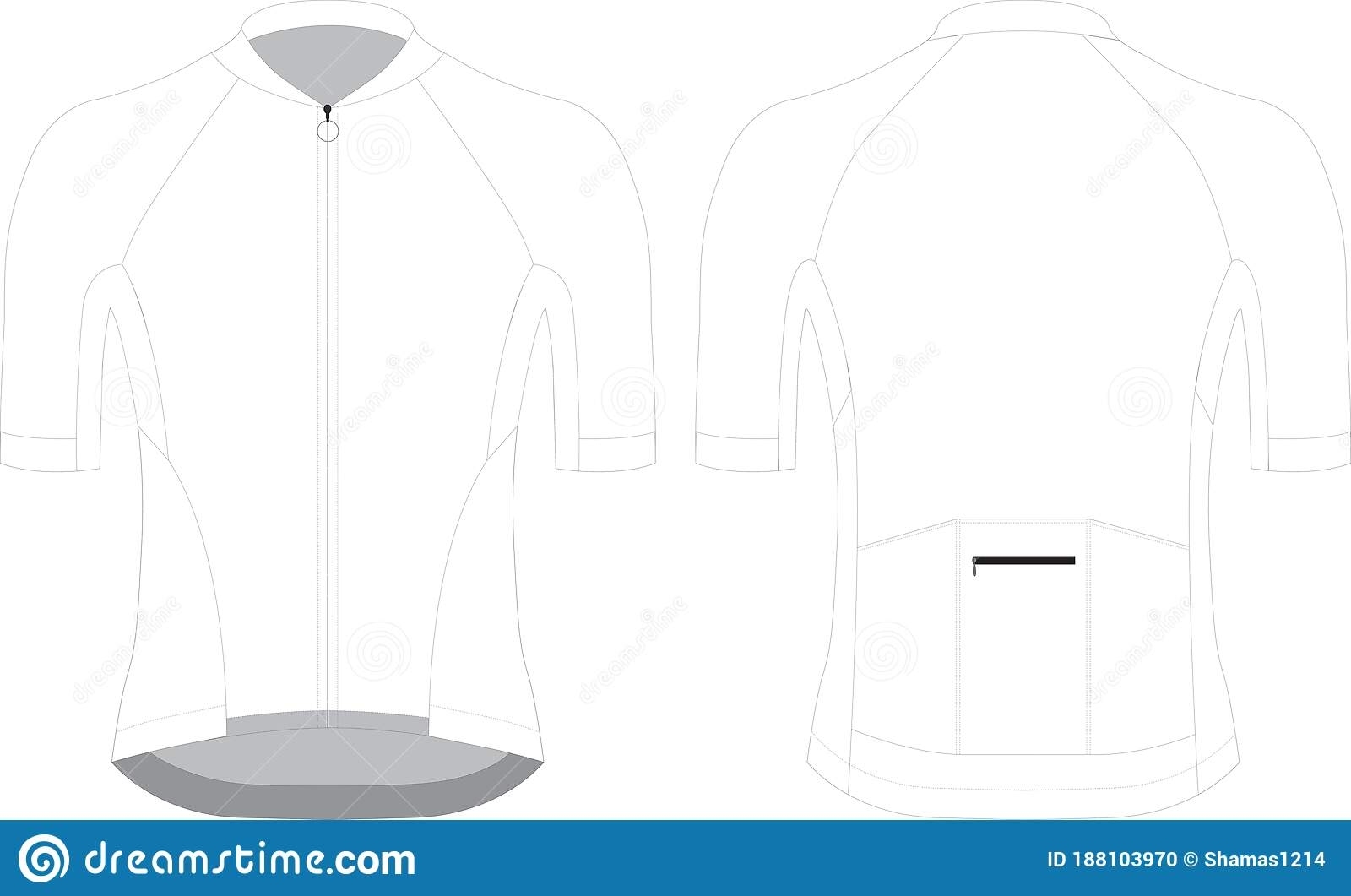 Cycling Short Sleeve Jersey Custom Design Blank Template Illustration Inside Blank Cycling Jersey Template