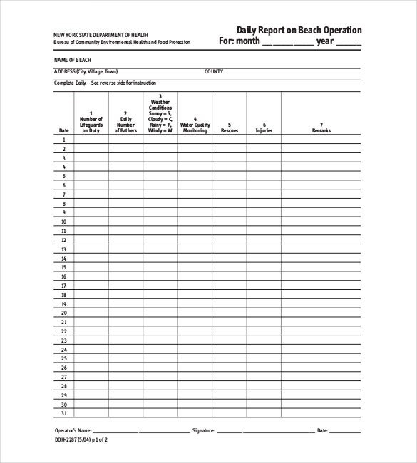 Daily Report Template - 25+ Free Word, Excel, Pdf Documents Download Pertaining To Operations Manager Report Template