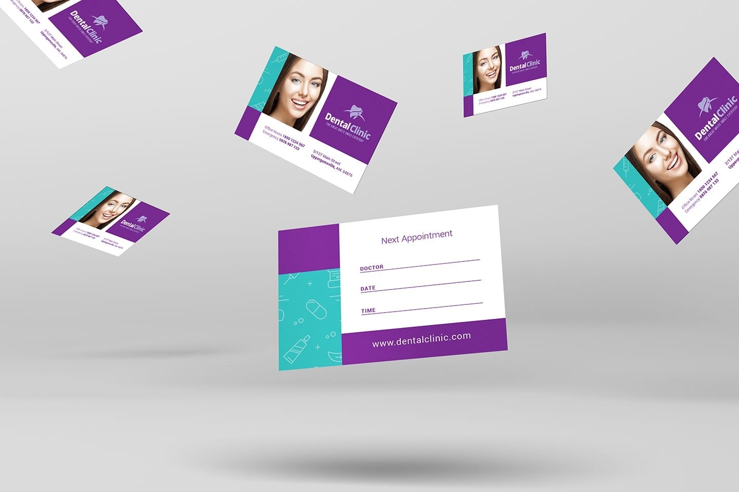 Dental Clinic Appointment Card Template In Psd, Ai &amp; Vector - Brandpacks within Dentist Appointment Card Template