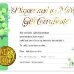 Dinner And A Movie Gift Certificate Templates inside Dinner Certificate Template Free