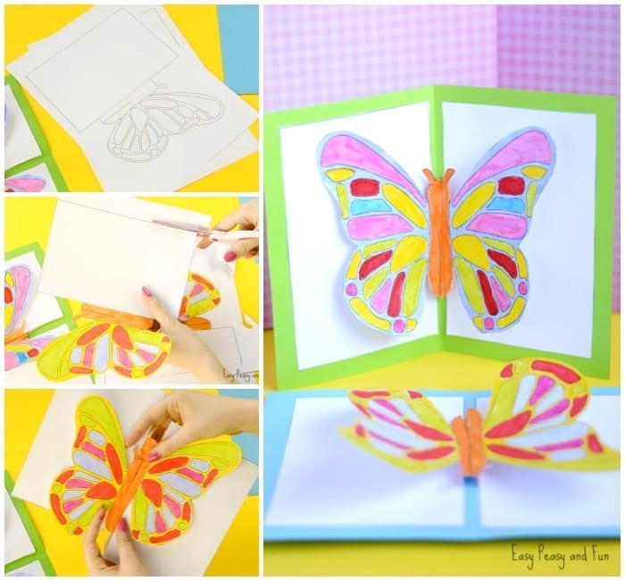 Diy Butterfly Pop Up Card With A Template – Easy Peasy And Fun Within Popup Card Template Free