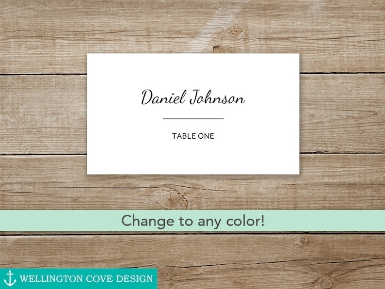 Diy Wedding Place Cards Template For Microsoft Word - Etsy Within Ms Word Place Card Template