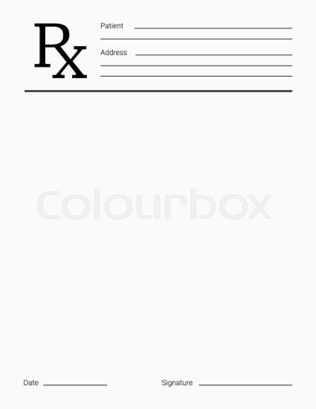Doctor'S Rx Pad Template. Blank  | Stock Vector | Colourbox Inside Blank Prescription Pad Template