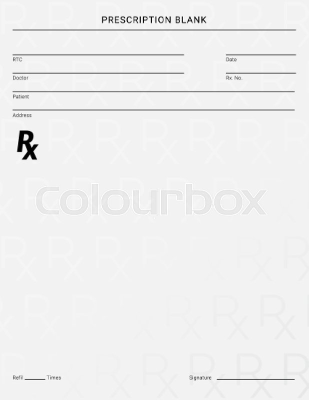 Doctor'S Rx Pad Template. Blank  | Stock Vector | Colourbox Within Blank Prescription Pad Template