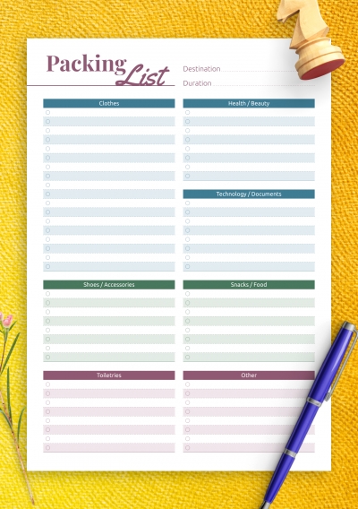 Download Printable Packing List Pdf Intended For Blank Packing List Template
