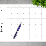 Download Printable Simple Monthly Calendar Horizontal Pdf Pertaining To Blank Calender Template