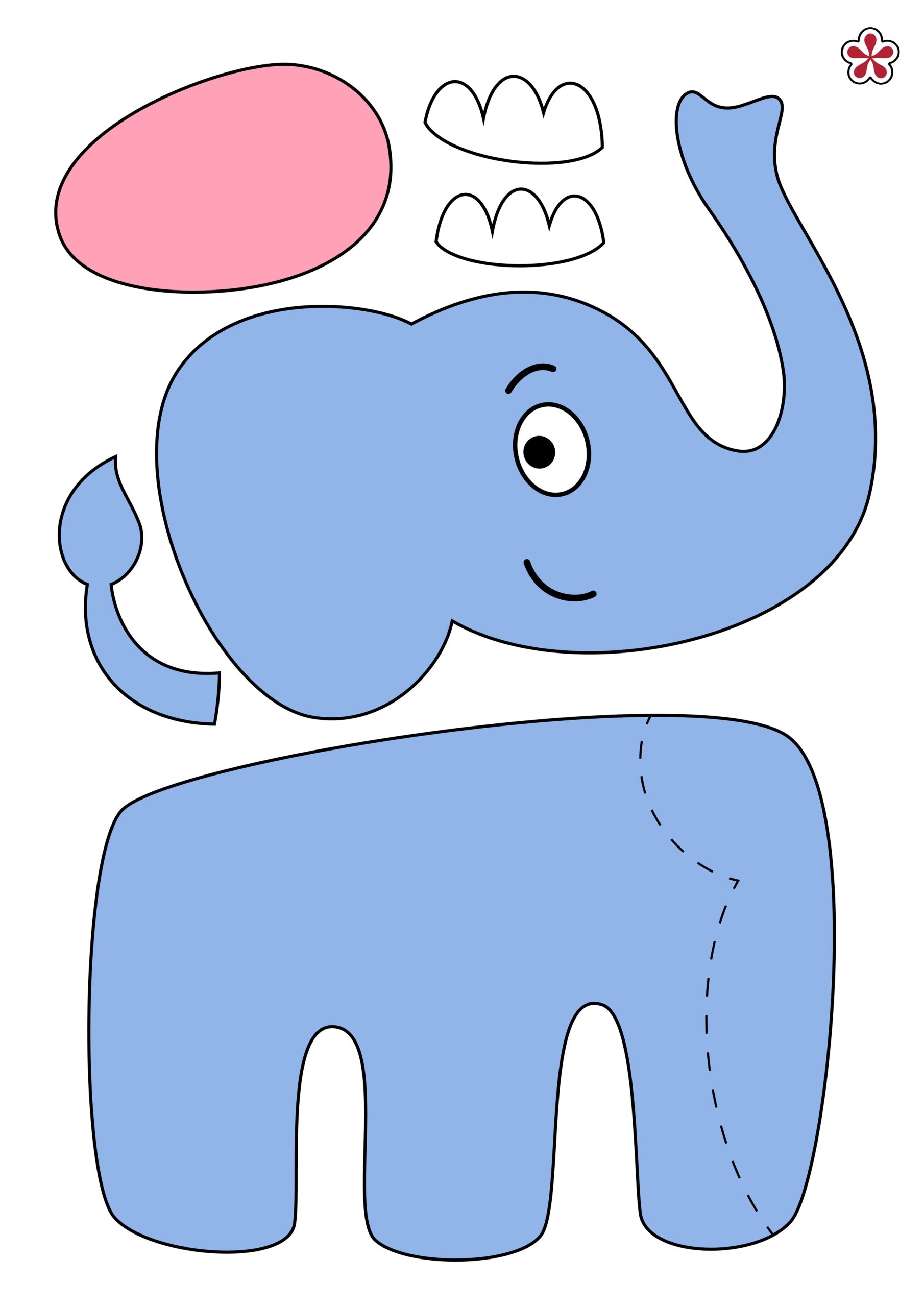 E Is For Elephant. And Many Other Things Themed Craft. Teachersmag Within Blank Elephant Template