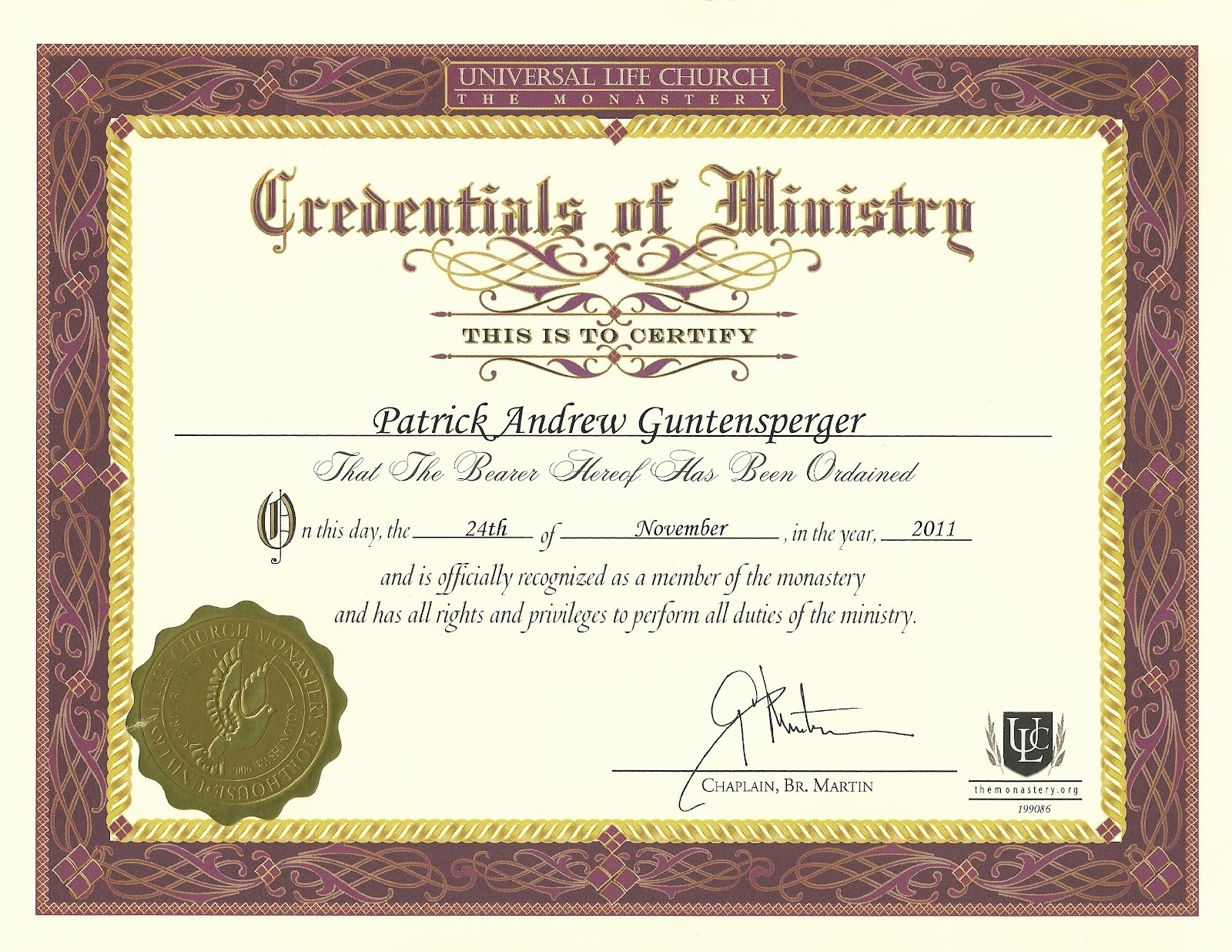 √ 20 Free Ordination Certificate Download ™ | Dannybarrantes Template Regarding Free Ordination Certificate Template