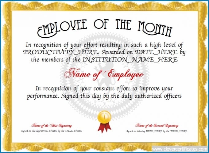 √ Free Printable Employee Of The Month Certificate Template | Templateral Intended For Manager Of The Month Certificate Template