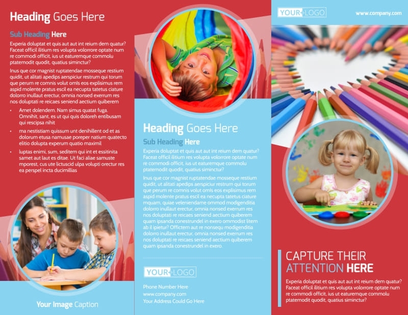 Early Preschool Childcare Brochure Template | Mycreativeshop Pertaining To Daycare Brochure Template