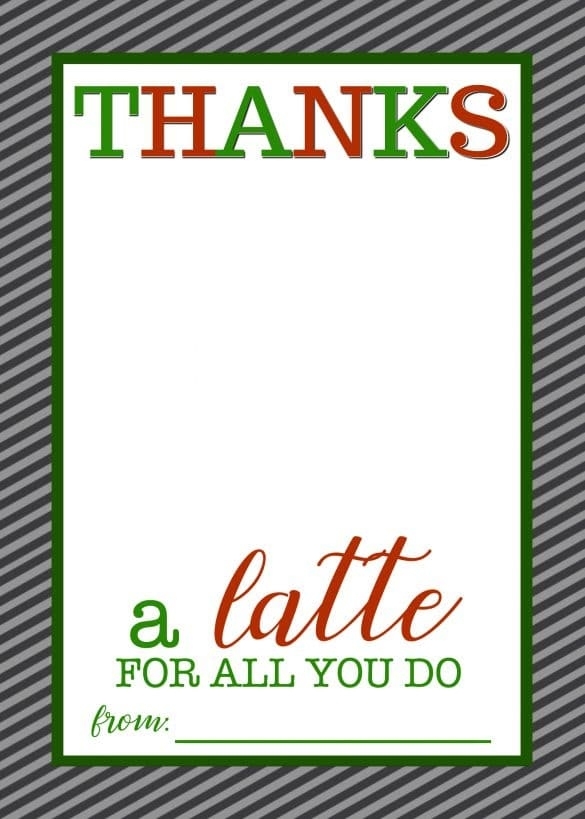 Easy Teacher Gift Craft "Thanks A Latte" Starbucks Gift Card In Thanks A Latte Card Template