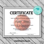 Editable Basketball Certificate Template Printable Intended For Free With Basketball Camp Certificate Template
