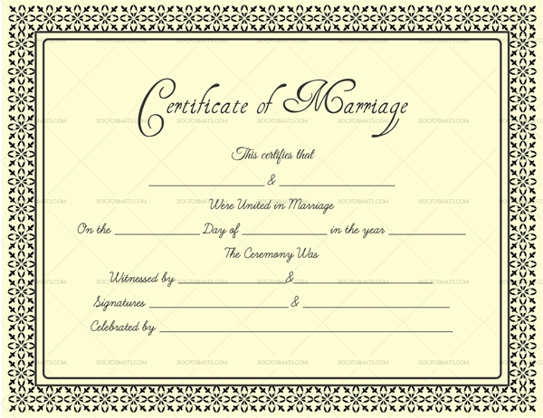 Editable Blank Marriage Certificate Templates – For Word Throughout Blank Marriage Certificate Template