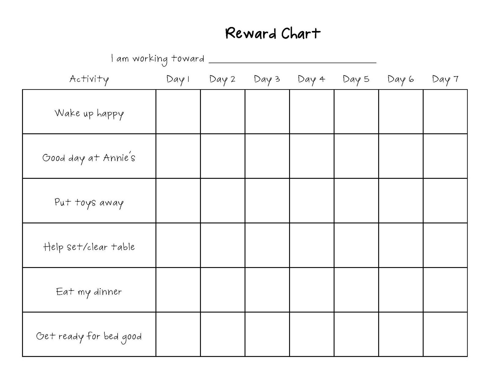 Editable Monthly Behavior Chart | Calendar Template Printable pertaining to Blank Reward Chart Template
