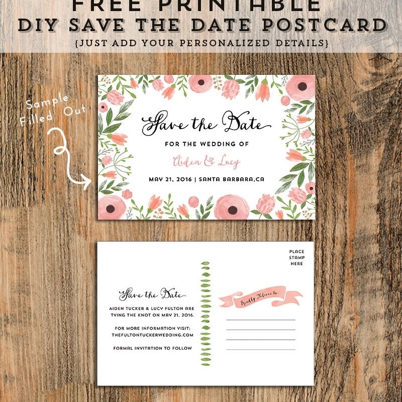 Editable Save The Date Template Pink Rose Diy Printable Template 4X6 Inside Save The Date Template Word