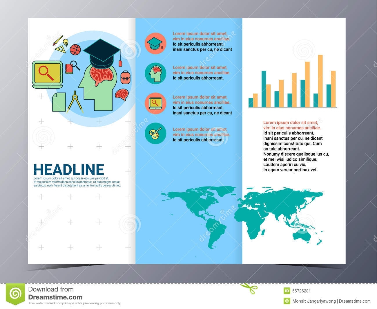 Education And School Brochure Design Template Vector Flyer Stock Vector In Brochure Design Templates For Education