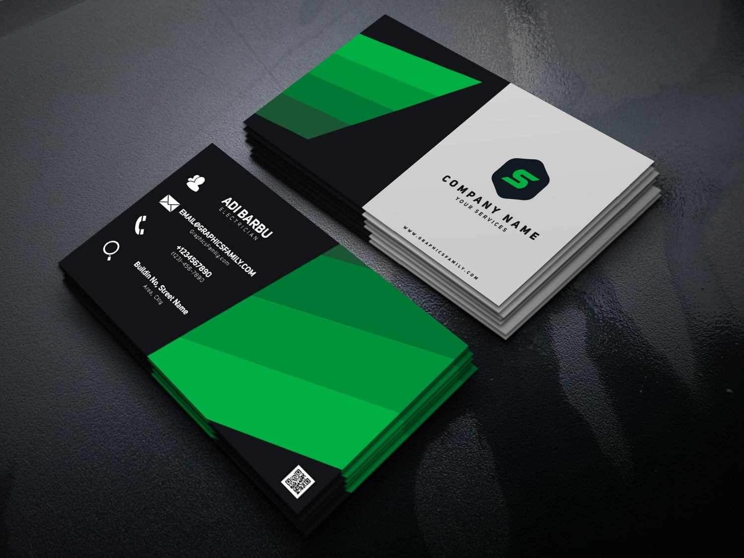 Electrician Psd Business Card Template - Graphicsfamily with Visiting Card Psd Template