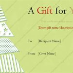 Elegant Christmas Tree Designed Gift Certificate Template With Regard To Elegant Gift Certificate Template