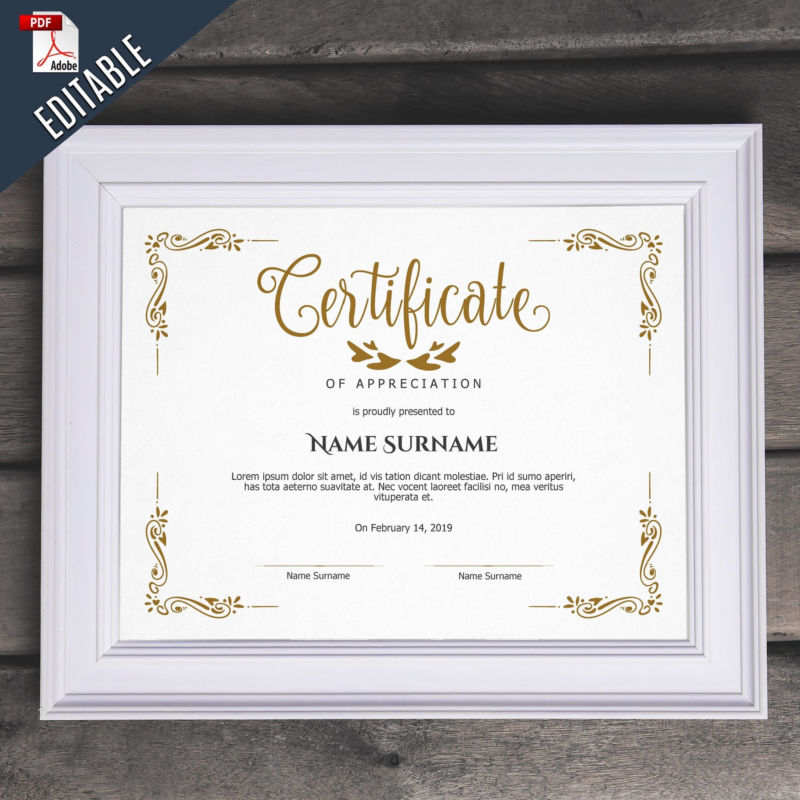 Elegant Editable Certificate Template Hearts Editable Diploma | Etsy In Elegant Gift Certificate Template