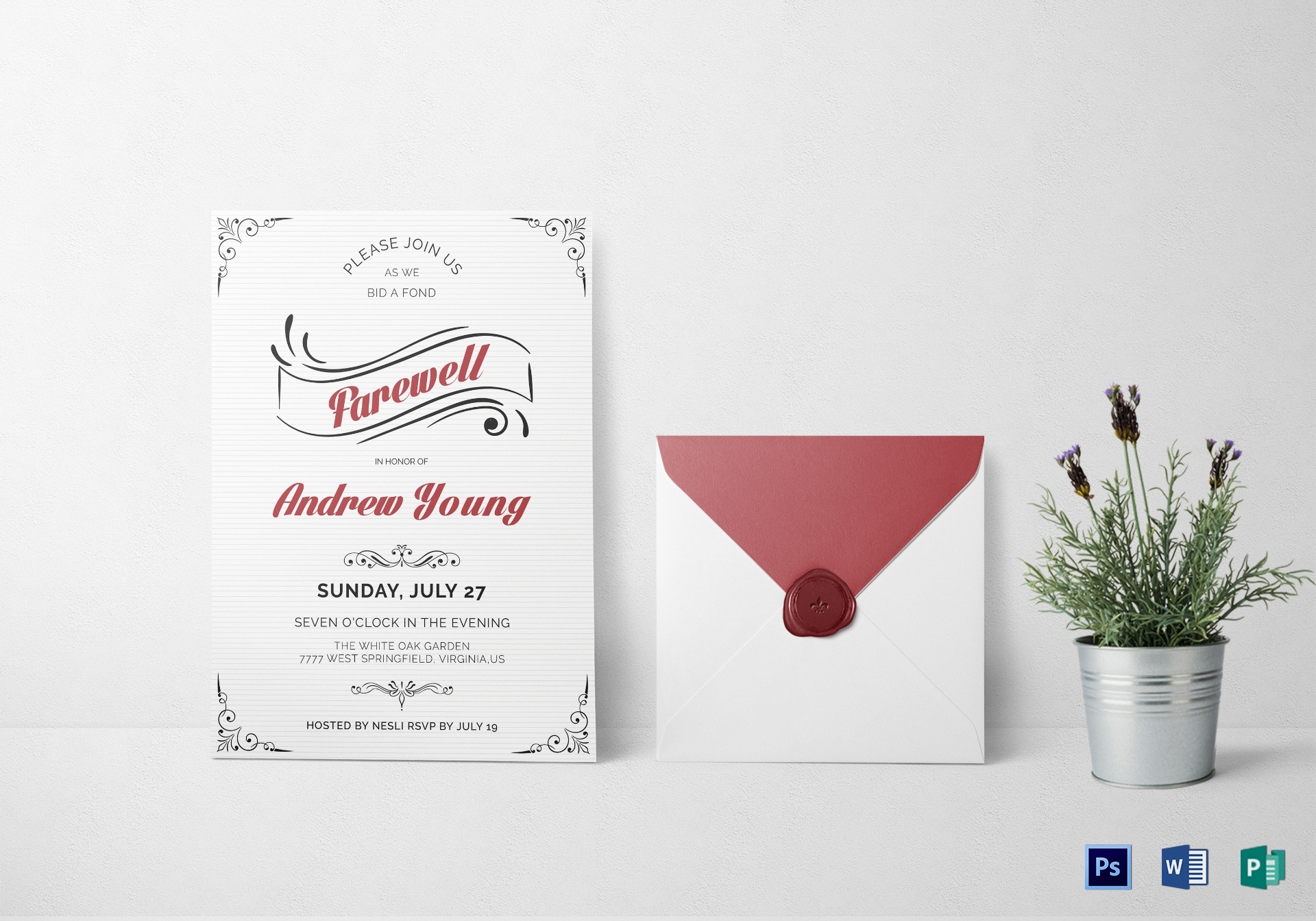 Elegant Farewell Party Invitation Design Template In Word, Psd, Publisher throughout Farewell Invitation Card Template