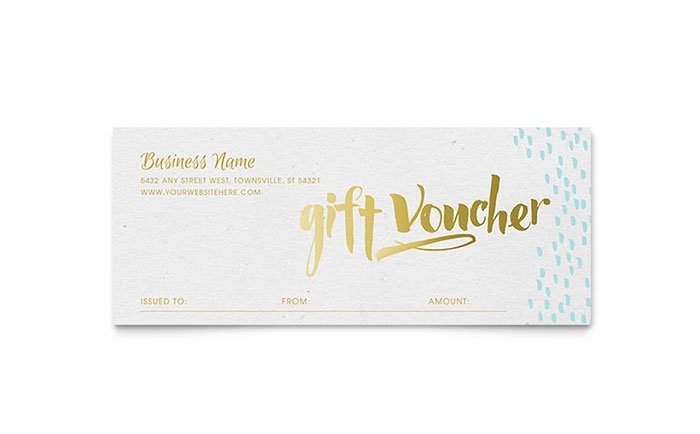 Elegant Gold Foil Gift Certificate Template Design For Gift Card Template Illustrator