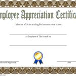 Employee Appreciation Certificate Template [7+ Great Designs Free] In Free Template For Certificate Of Recognition