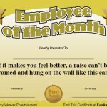 Employee Of The Month Certificate: Free Funny Award Template Within Funny Certificates For Employees Templates