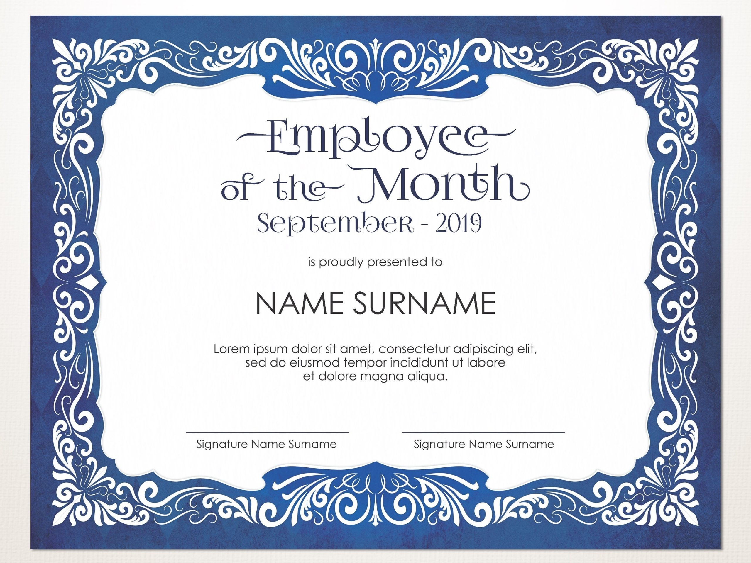 Employee Of The Month Editable Template Editable Award | Etsy Throughout Employee Of The Month Certificate Template