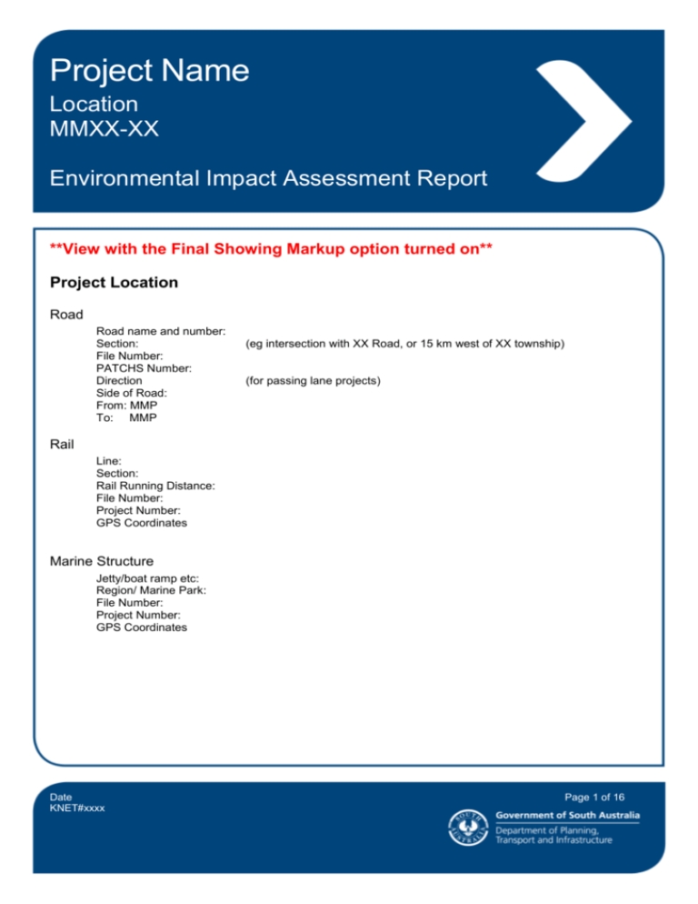Environmental Impact Assessment Report Template With Environmental Impact Report Template