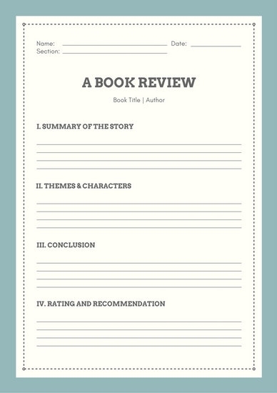 💐 Book Review Format For High School. Free High School Book Report With High School Book Report Template