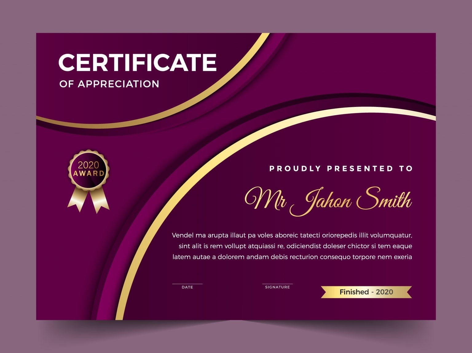 🟣 🏵️ Elegant Purple Diploma Certificate Template – Graphicsfamily Intended For Elegant Certificate Templates Free