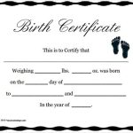 Fake Birth Certificate Template | Professional Templates for Fake Birth Certificate Template