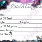 Fantasy Reborn Baby Doll Birth Certificate Instant Download | Etsy for Baby Doll Birth Certificate Template