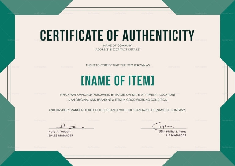 Fascinating Photography Certificate Of Authenticity Template Pertaining To Certificate Of Authenticity Photography Template