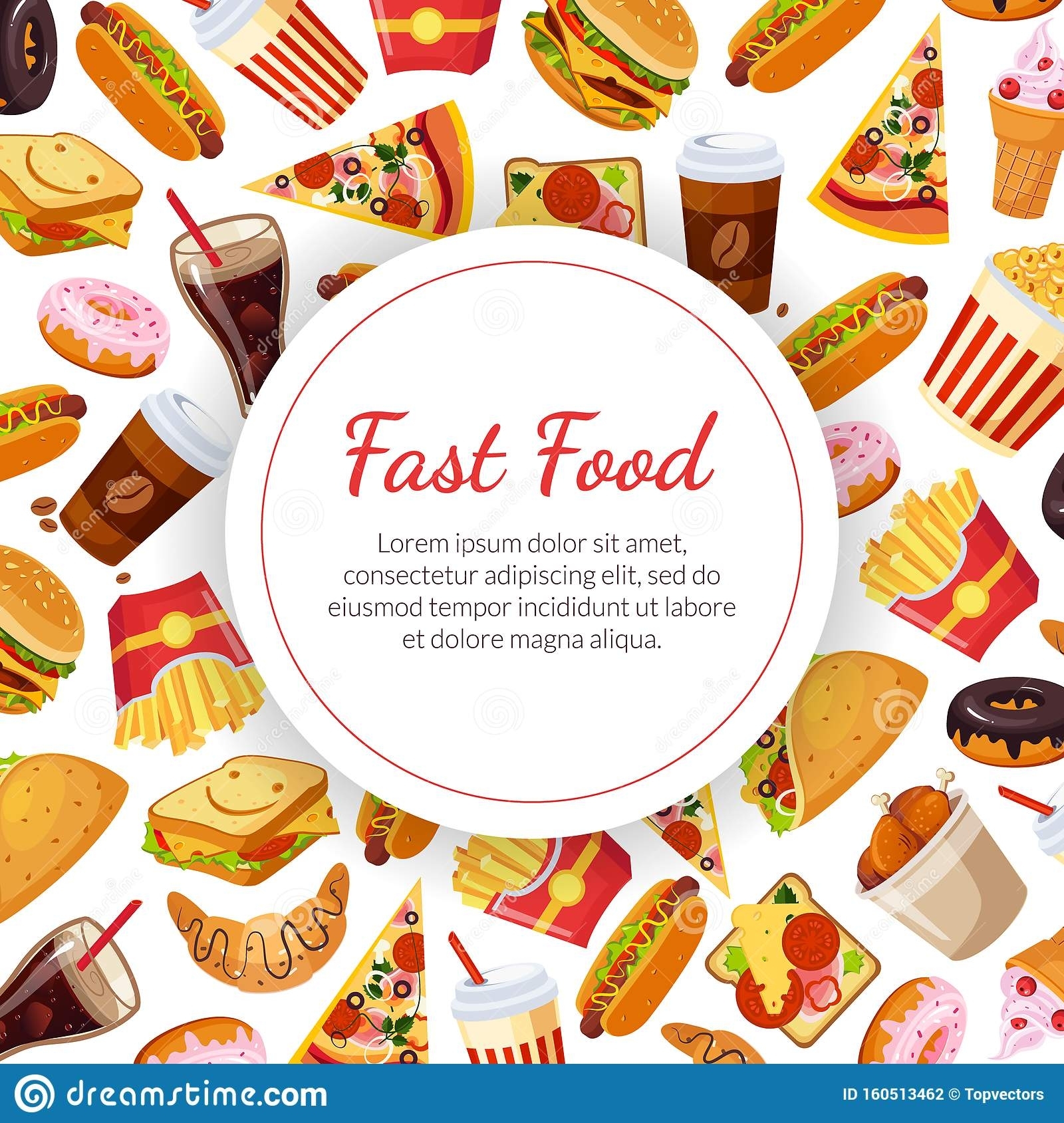 Fast Food Banner Template, Restaurant, Cafe Design Element, Poster In Food Banner Template