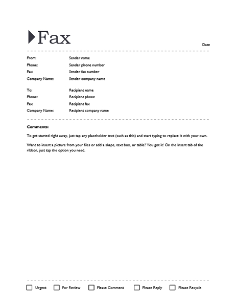 Fax Cover Sheet Editable Template For Word 2013 Or Newer Inside Fax Regarding Fax Template Word 2010