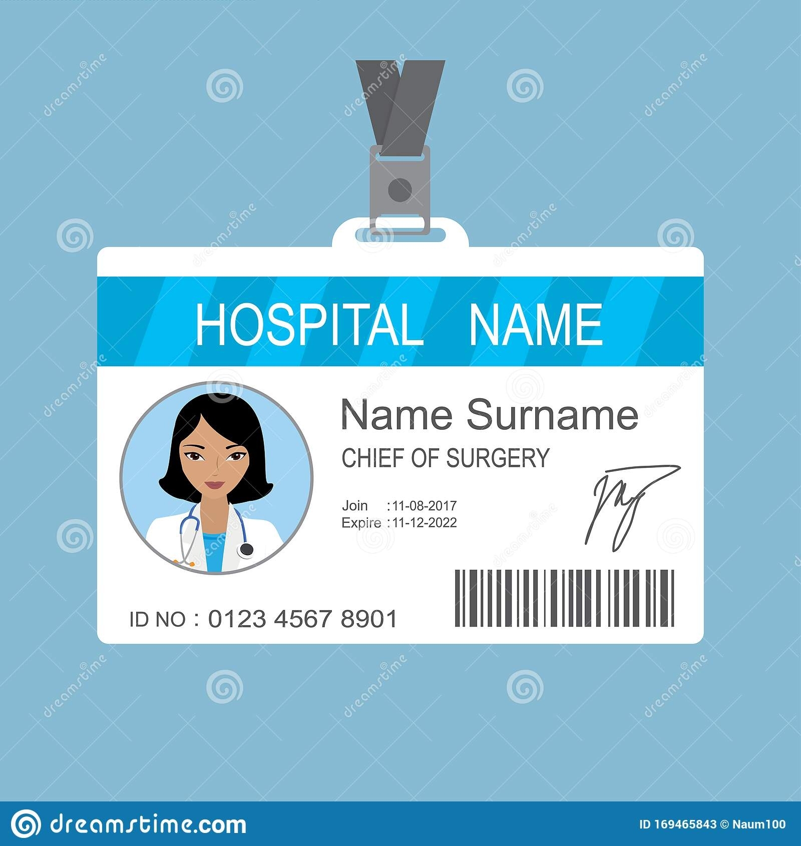 Female Asian Doctor Id Card Template,Medical Identity Badge With Throughout Doctor Id Card Template