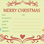 Festive Decorating Christmas Gift Certificate Template Regarding Homemade Gift Certificate Template