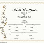 Fillable Printable Puppy Birth Certificate ~ News Word inside Editable Birth Certificate Template