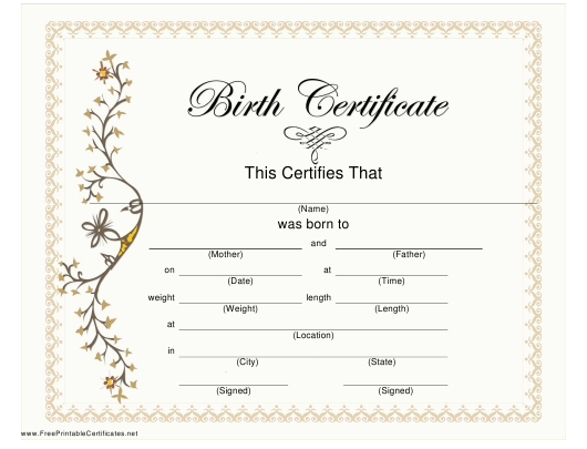 Fillable Printable Puppy Birth Certificate ~ News Word Inside Editable Birth Certificate Template