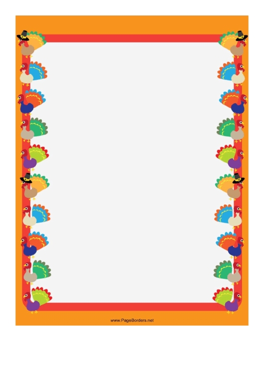 Fillable Thanksgiving Turkeys Page Border Template Printable Pdf Download For Blank Turkey Template