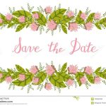 Flower Card, Invitation, Banner Template With Save The Date Title Stock For Save The Date Banner Template