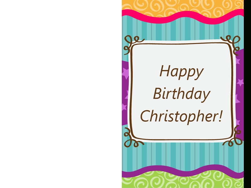 Foldable Birthday Card Template Intended For Quarter Fold Birthday Card Template