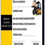 Forklift Operator Certification Card Template with Forklift Certification Template