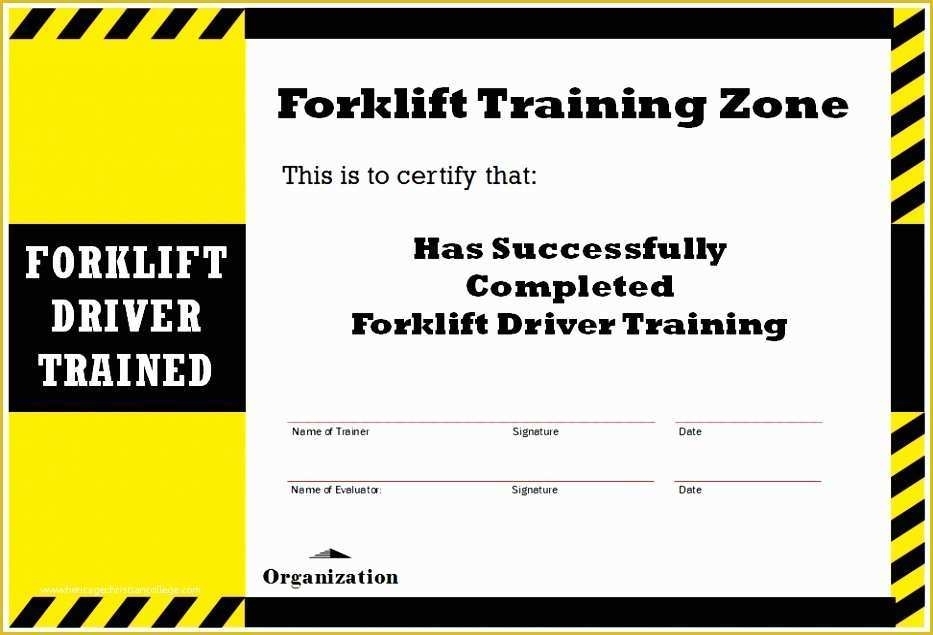 Forklift Training Template Free - Browse Our Sample Of Forklift For Forklift Certification Template